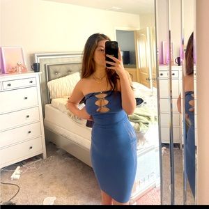 Sexy blue dress. One size fits all. Super trendy a couple years ago. White Fox
